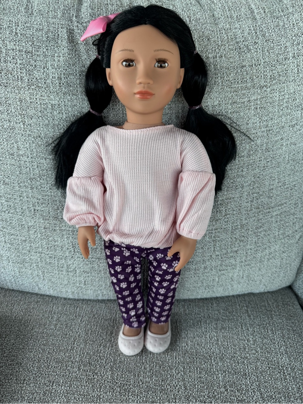 Our Generation Asian Doll “Jin” in Pink Top and Purple Floral Pants